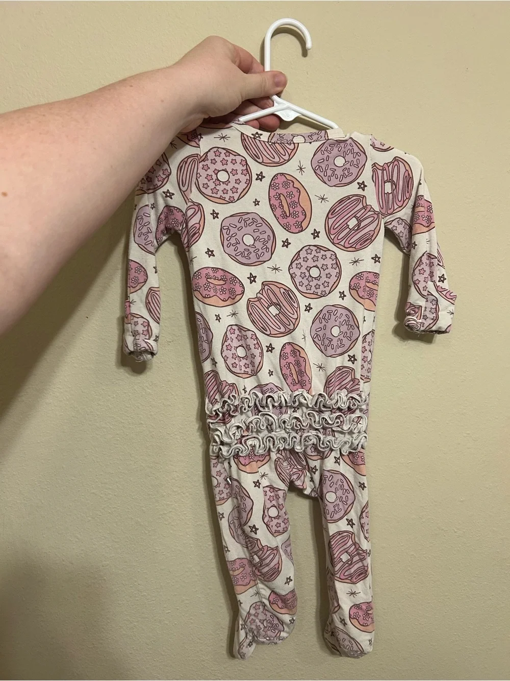 Caden Lane Pink and Purple Donut Footed One-Piece Pajamas